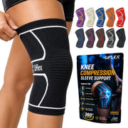 UFlex Athletics front view of knee sleeve showing sleek fit and support