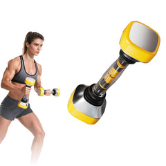 UiDDrout adjustable dumbbell front view showing compact design and space savings