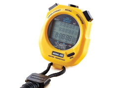 Ultrak stopwatch held in hand demonstrating portable size and easy grip