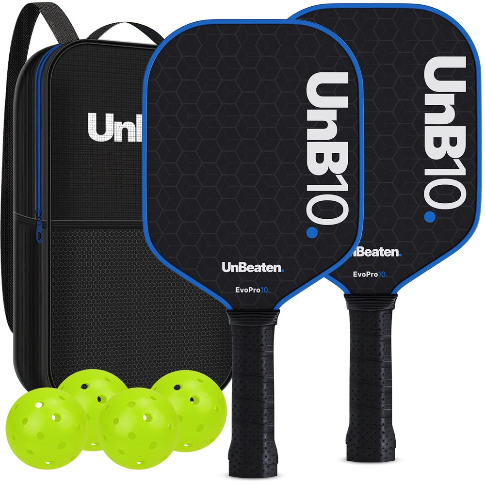 UNB10 paddle front view showing carbon fiber face and durable grit coating benefit