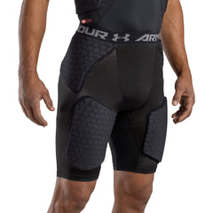Under Armour front view of girdle showing compression fit and protection benefits