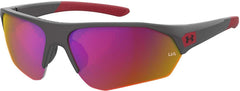 Under Armour front view showing grey rectangular frame and sturdy look benefit comfort