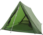 Underwood Aggregator front view of A-frame tent showing quick pitch and weather protection
