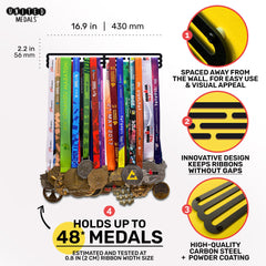 United Medals close-up of matte black powder coat highlighting premium texture