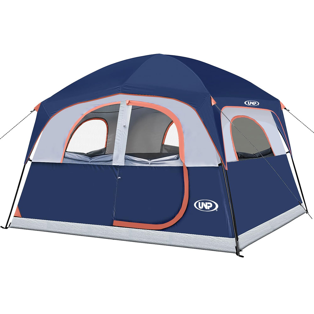 UNP front view cabin tent showing full entry and protective rainfly benefit