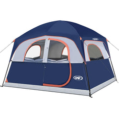 UNP front view cabin tent showing full entry and protective rainfly benefit