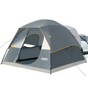 unp front view of full tent showing roomy entrance and weather protection