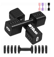 Upspeed front view of adjustable dumbbell pair showing compact design and versatility