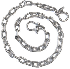 US Stainless front view of chain and shackles showing complete set and fit