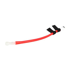 USWE helmet drink tube mounted inside a full-face helmet showing secure Velcro attachment and tidy routing for comfort