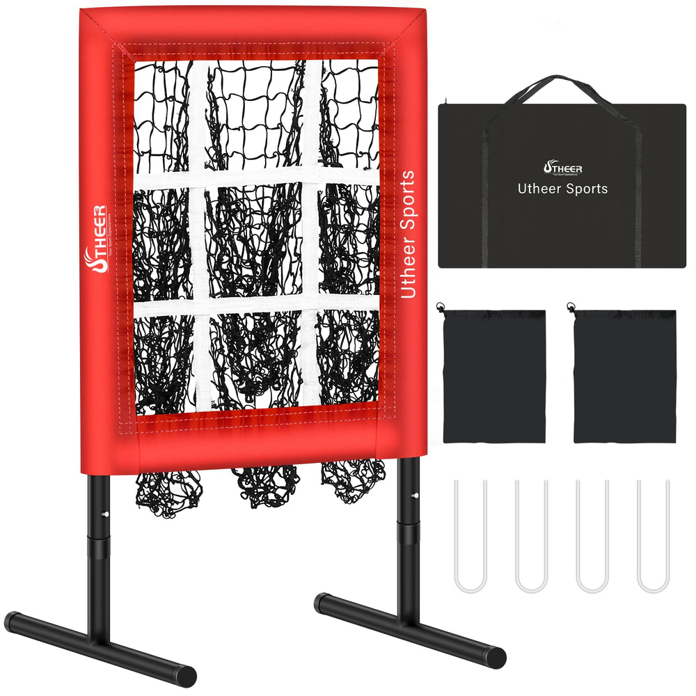 Utheer front view of 9 hole pitching target showing clear strike zone benefit