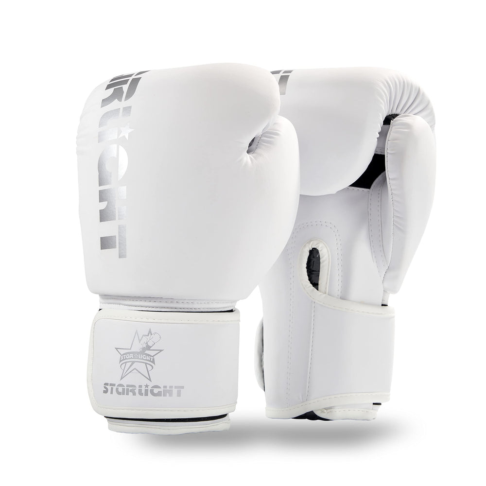 Valchiria glove front view showing white silver design and professional look