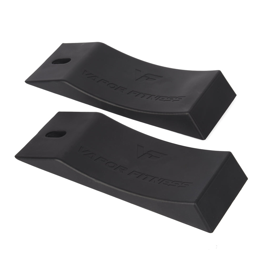 Vapor Fitness front view of wedge pair shows stable wide base and confidence
