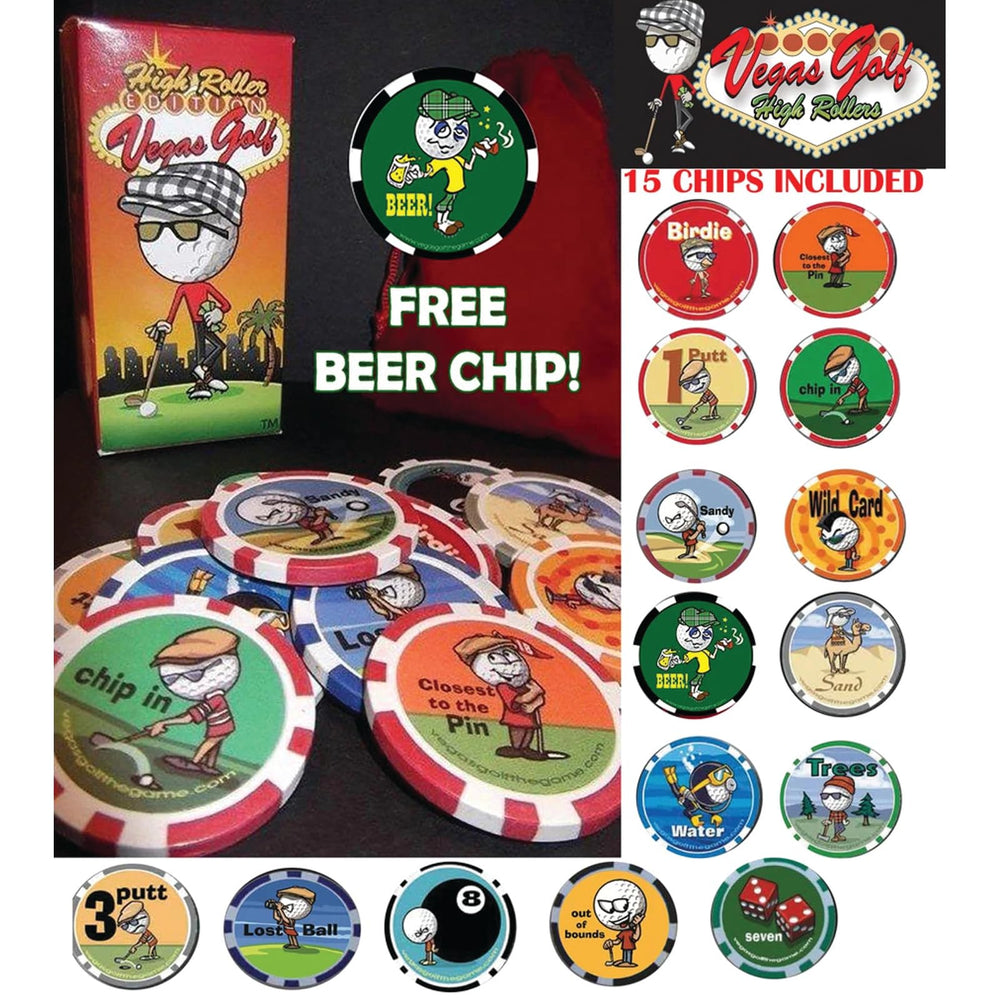 Vegas Golf front packaging showing game components and gift-ready design