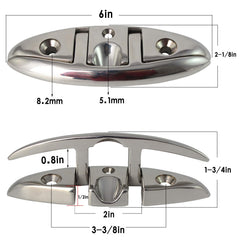 VEITHI cleat folded profile low on deck preventing trip hazards and saving space