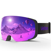 Veltuno front view showing black frame and Revo purple lens for clear vision