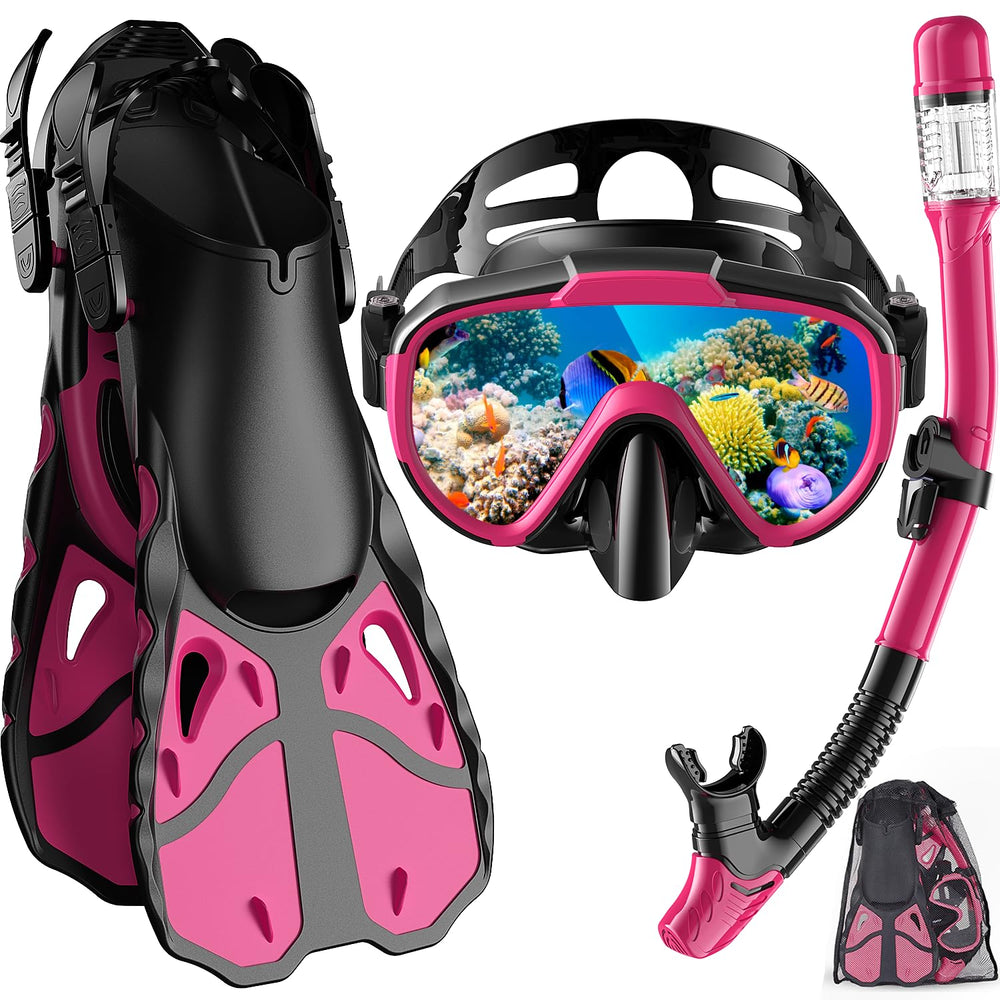 Vengreedo front packshot showing mask fins snorkel for complete kit portability
