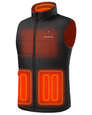 Venustas front view of heated vest showing slim fit and zipper benefit warmth