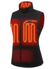 Venustas front view of vest showing slim fit and zipper, flattering and windproof