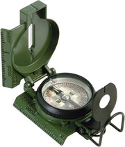 VETERIS front view open lensatic compass showing readable dial and durable finish