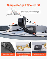 VEVOR adjustable strap and buckle securing seat firmly to hull for no-slip fit