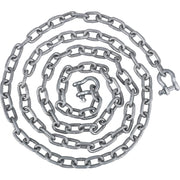 VEVOR anchor chain front view showing full 20' galvanized kit and two shackles, durable protection