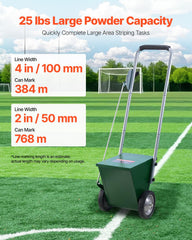 VEVOR axle and ABS stirrer detail ensuring even powder distribution and consistent lines