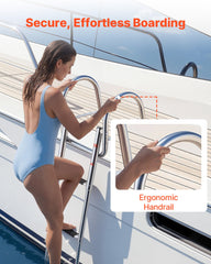 VEVOR handrail detail showing ergonomic grip for safer boarding support