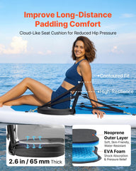 VEVOR close-up of 2.6 inch EVA foam cushioning demonstrating pressure relief