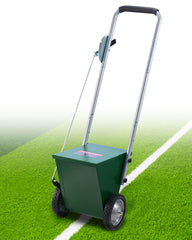 VEVOR front view of dry line chalker showing sturdy frame and handle for easy maneuvering