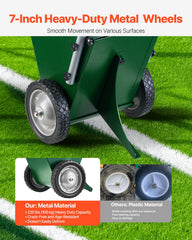 VEVOR top hopper with lid open showing 25 lb capacity and moisture protection advantage