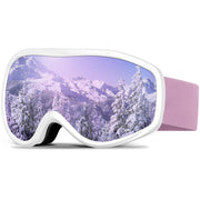 VEWOE front view of goggles showing wide panoramic lens and clear visibility benefit