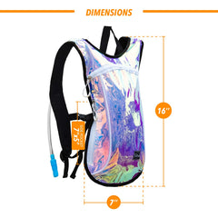 Vibe Festival Gear holographic texture close-up highlighting durable, reflective festival-ready finish