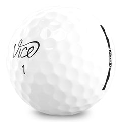 Vice Golf Drive ball held in hand to show size and grip for easier club contact