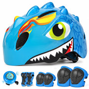 VICTGOAL front view helmet showing colorful shell and secure fit benefits
