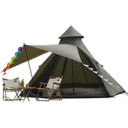 Vidalido tent front exterior showing waterproof fly and vestibule, protects family gear