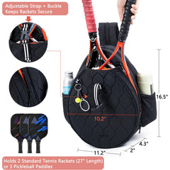 VIGEGARI open racket compartment holding two rackets benefit: secure equipment protection