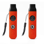 Viriber front view showing orange 7-in-1 whistle and lanyard for quick access
