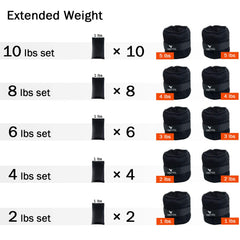 Virtee close-up of removable 1 lb sandbags demonstrating easy customization