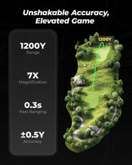 VISTAGET Golvia Pro held in hand aiming at flag for fast targeting