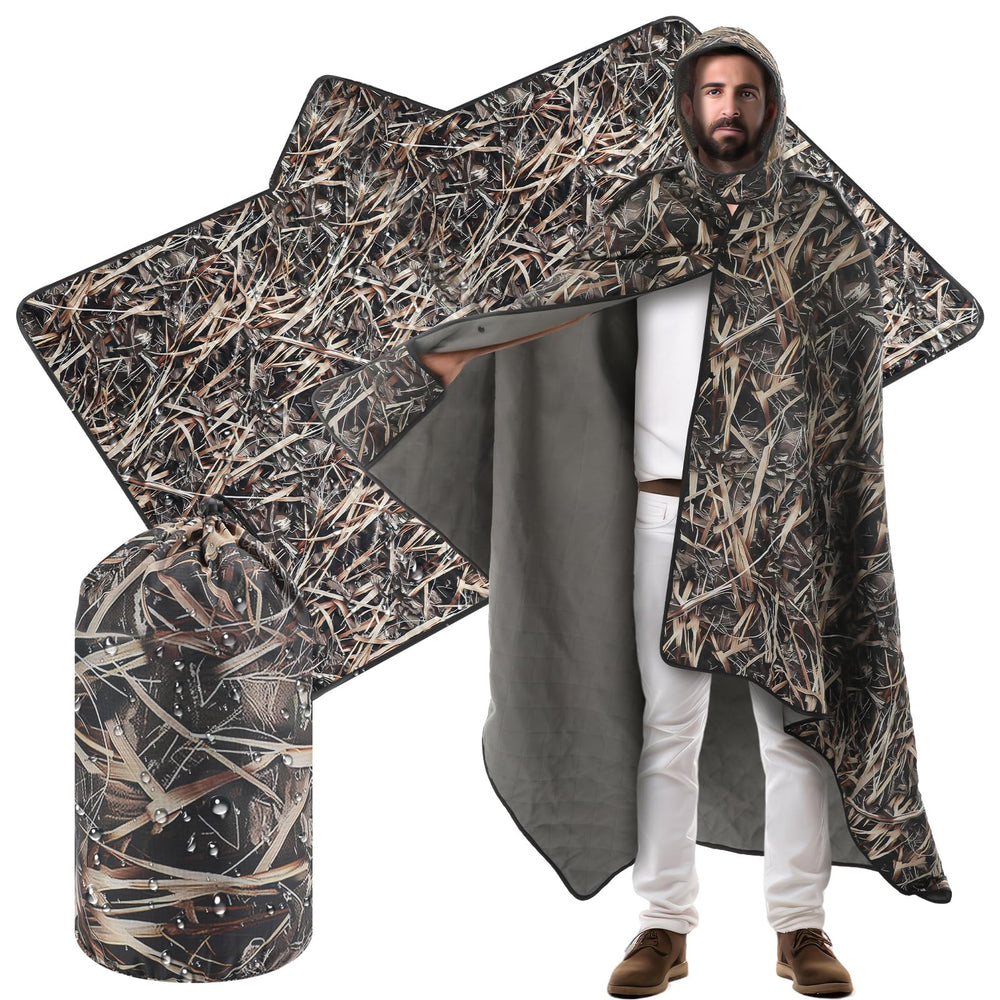 VitalCozy blanket front view showing full camo coverage and warmth
