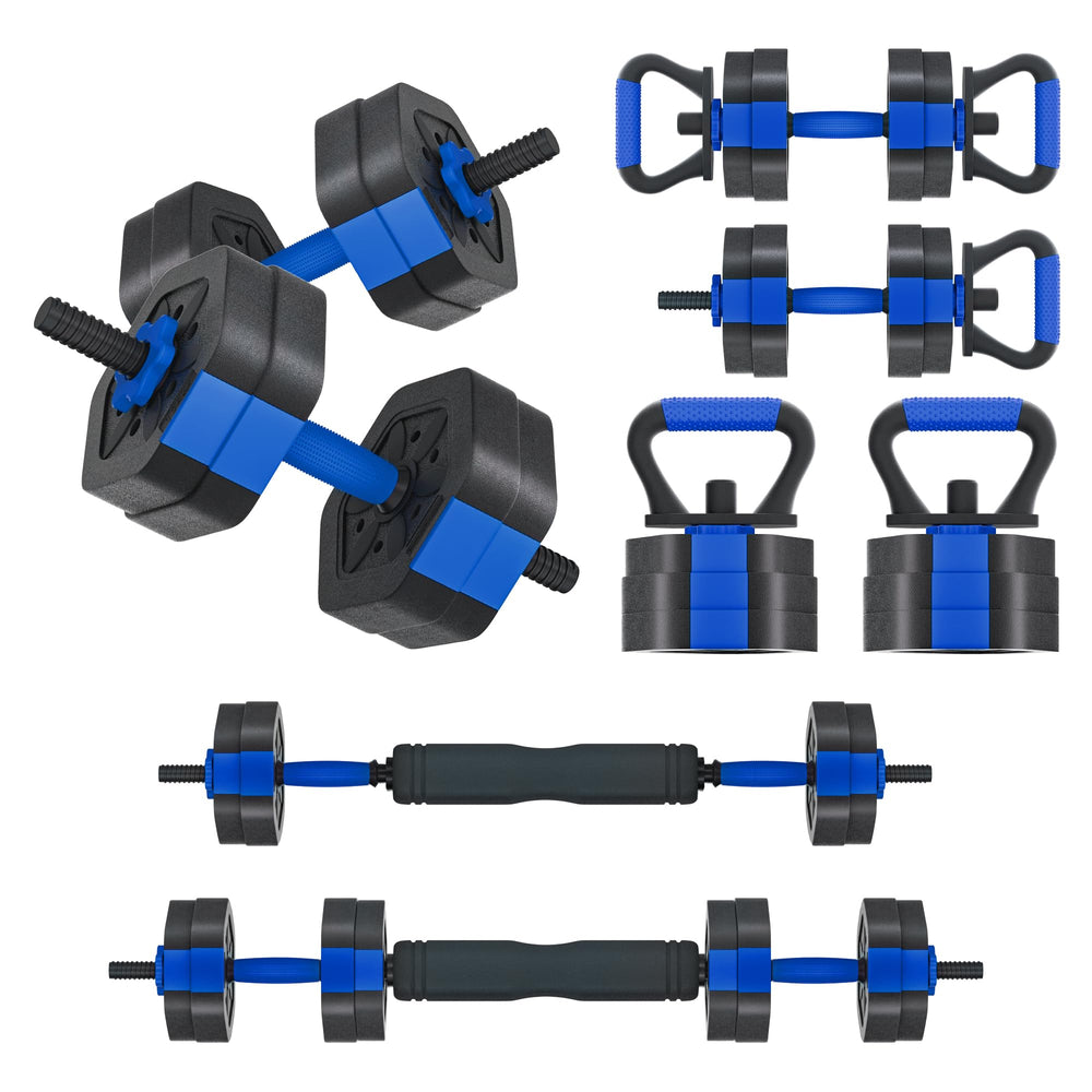 VIVITORY compact dumbbell front view showing space-saving design and versatility