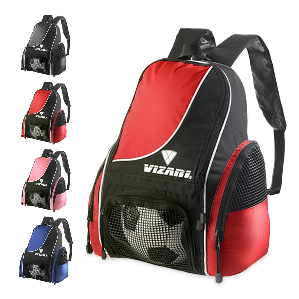Vizari front view showing ventilated ball pocket and organized layout benefit