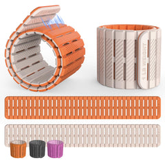 VOGOGE front view of orange and starlight weights showing compact design and quick use