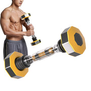 VortexMotion front view showing compact adjustable dumbbell for space-saving workouts