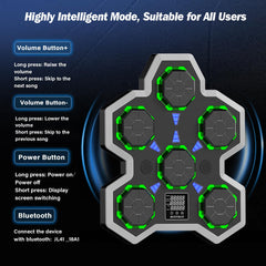 VortexMotion LED display detail showing real-time strike power feedback and tracking