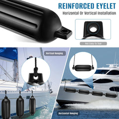 VOYOCHT inflated fender mounted on boat protecting hull from impact