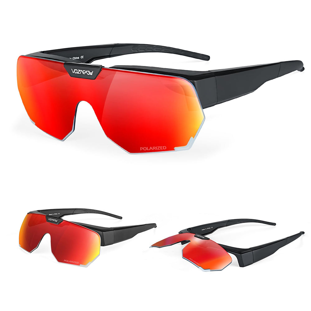 VOZAPOW front view showing XL frame fit and instant sun protection