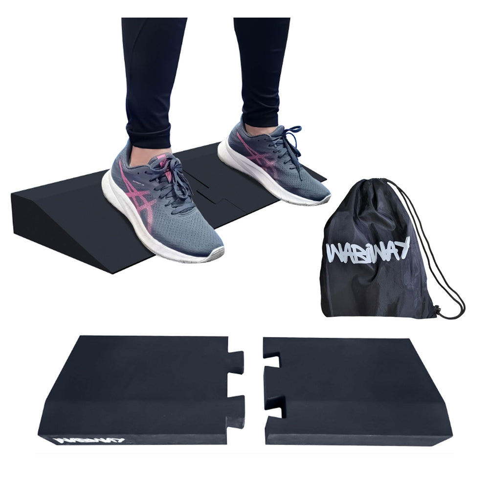 WABIWAY front view showing heel-elevated wedge and stable wide platform benefit