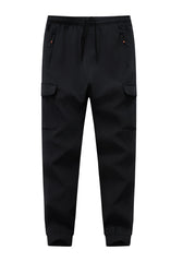 WaltZon front view of snow pants showing design and secure pockets for winter play